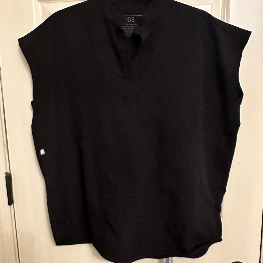 Figs Black Tank Top Relaxed Fit V-Neck